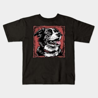 Retro Art Australian Shepherd Dog Lover Kids T-Shirt